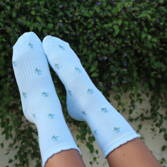 The Forget-Me-Not Grippy Pilates Socks