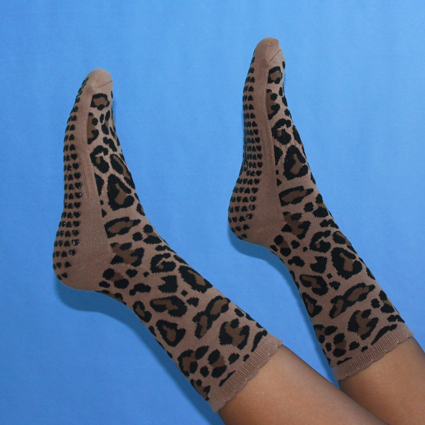 The Cheetah Black Grippy Pilates Socks