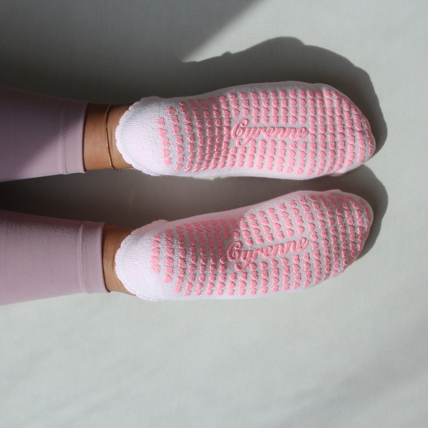 Pink Lace Mary Janes Grippy Socks