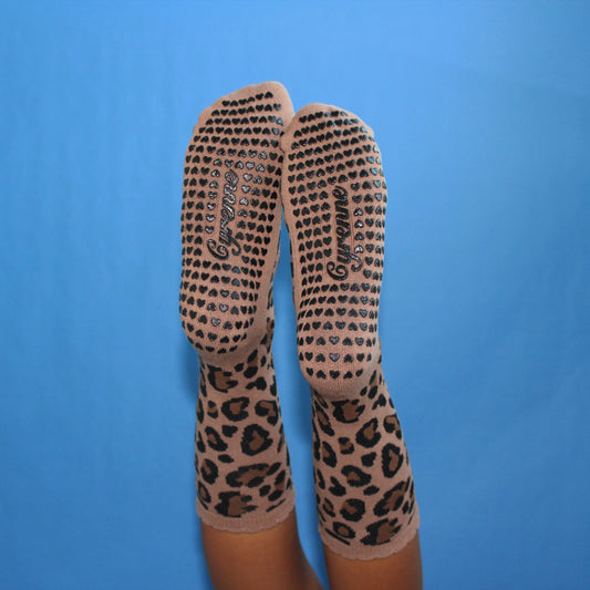 The Cheetah Black Grippy Pilates Socks